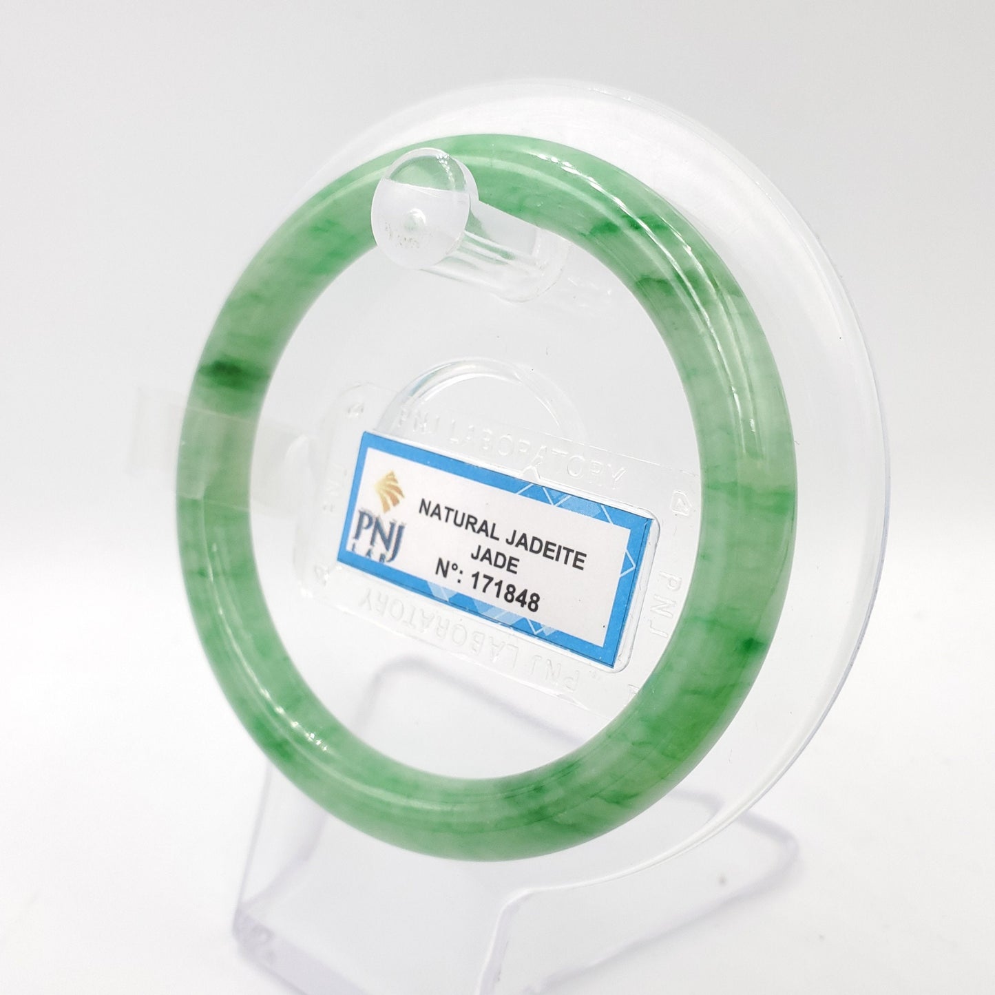 Yingmart 54mm PNJ171848 Certified Genuine Green Natural Jadeite Jade Bangle Bracelet, Real Gemstone, Vintage Jewelry, Accessories