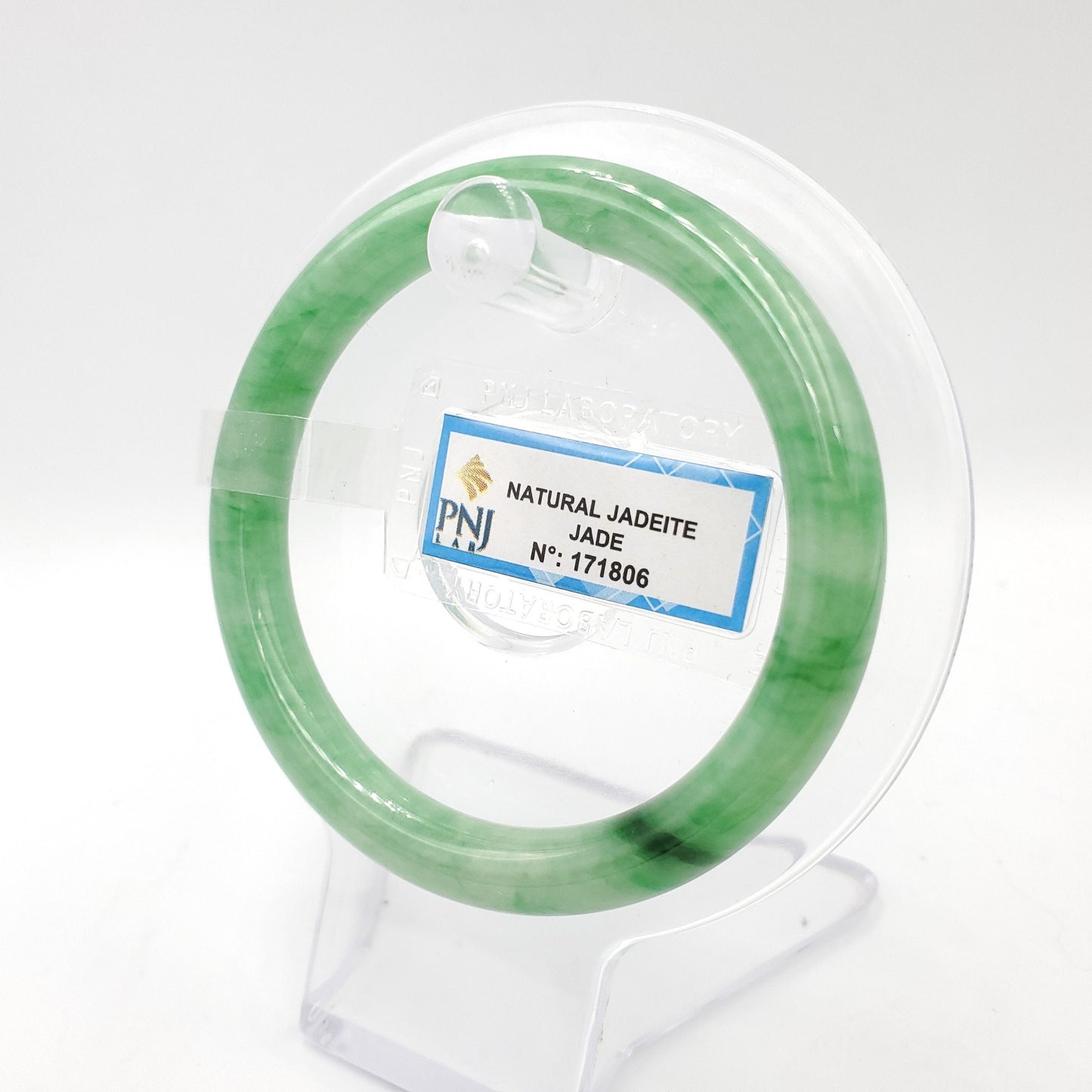 Yingmart 54mm PNJ171806 Certified Genuine Green Natural Jadeite Jade Bangle Bracelet, Real Gemstone, Vintage Jewelry, Accessories