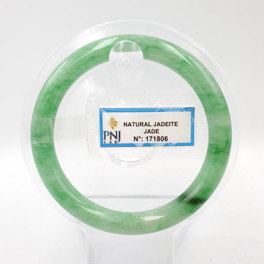 Yingmart 54mm PNJ171806 Certified Genuine Green Natural Jadeite Jade Bangle Bracelet, Real Gemstone, Vintage Jewelry, Accessories