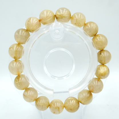 Yingmart 6mm to 13mm Natural Golden Rutilated Quartz Chain/Beaded Bracelet, Real Gemstone, Vintage Jewelry, Accessories, Gift for her