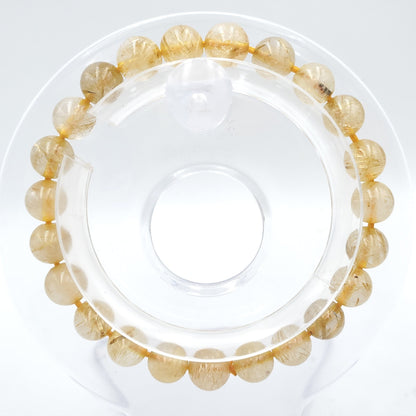 Yingmart 6mm to 13mm Natural Golden Rutilated Quartz Chain/Beaded Bracelet, Real Gemstone, Vintage Jewelry, Accessories, Gift for her
