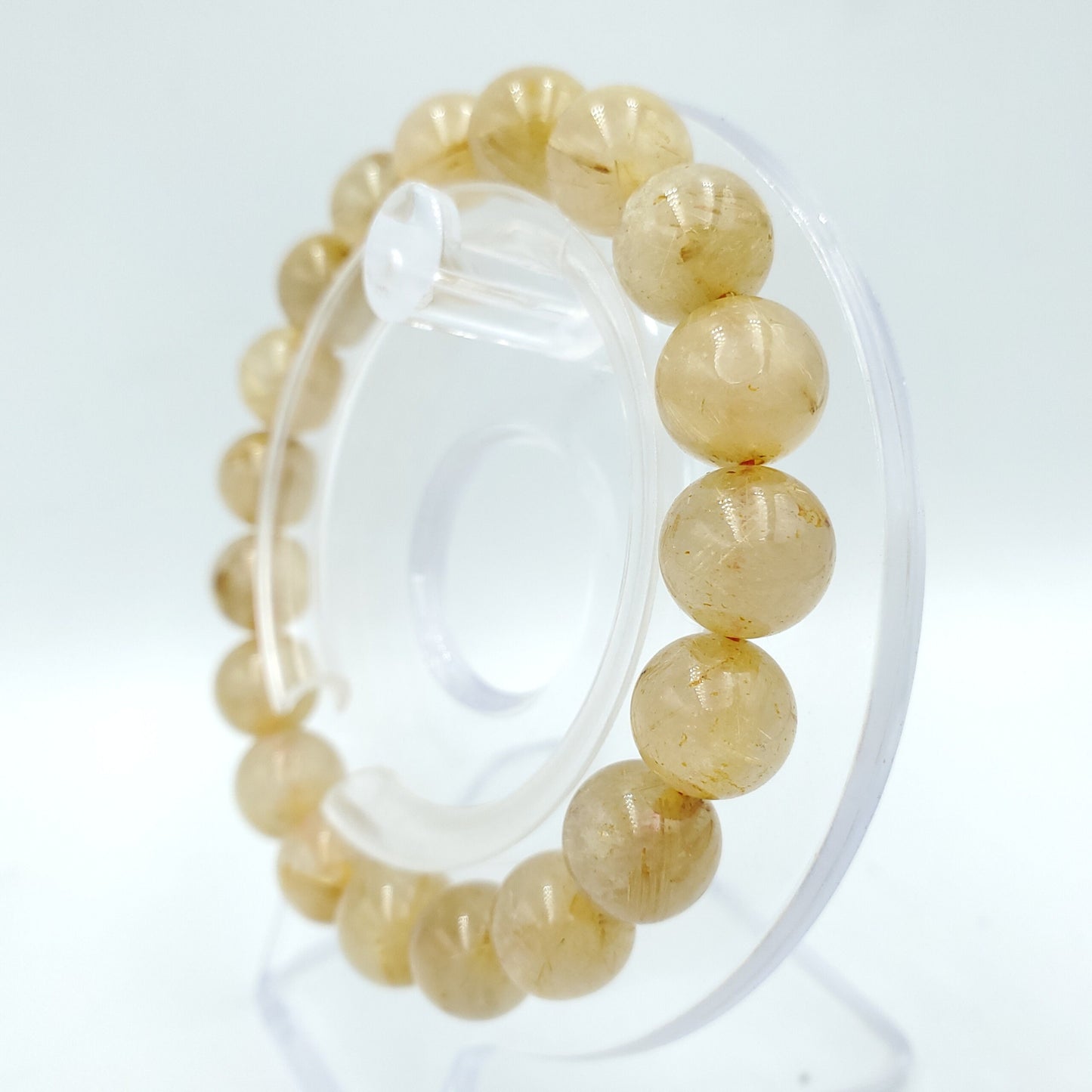 Yingmart 6mm to 13mm Natural Golden Rutilated Quartz Chain/Beaded Bracelet, Real Gemstone, Vintage Jewelry, Accessories, Gift for her