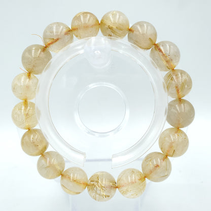 Yingmart 6mm to 13mm Natural Golden Rutilated Quartz Chain/Beaded Bracelet, Real Gemstone, Vintage Jewelry, Accessories, Gift for her