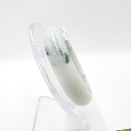 Yingmart 56mm 22BJWG56005 JA Genuine Burmese Jade A Light with Green spot Jaideite Bangle Bracelet, Vintage Jewelry, Accessories