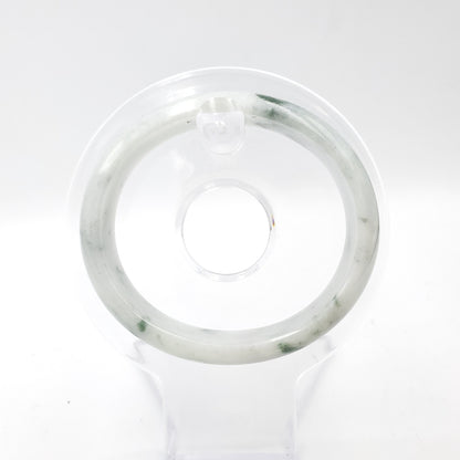 Yingmart 56mm 22BJWG56005 JA Genuine Burmese Jade A Light with Green spot Jaideite Bangle Bracelet, Vintage Jewelry, Accessories