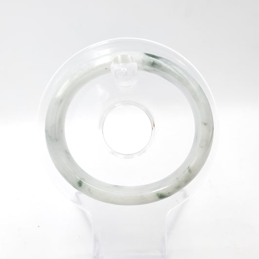 Yingmart 56mm 22BJWG56005 JA Genuine Burmese Jade A Light with Green spot Jaideite Bangle Bracelet, Vintage Jewelry, Accessories