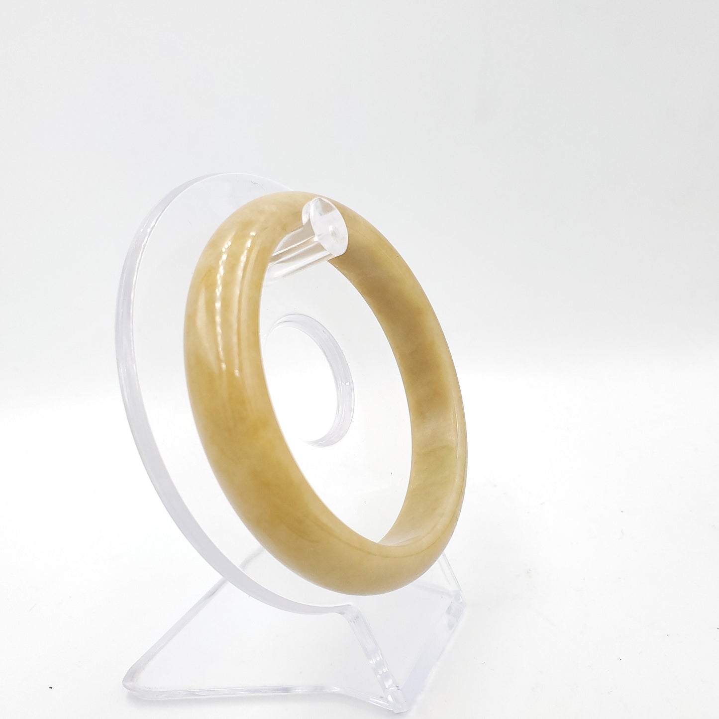 Yingmart 58mm 70BJY58008 Genuine Burmese Jade A Yellow Jaideite Bangle Bracelet, Vintage Jewelry, Accessories