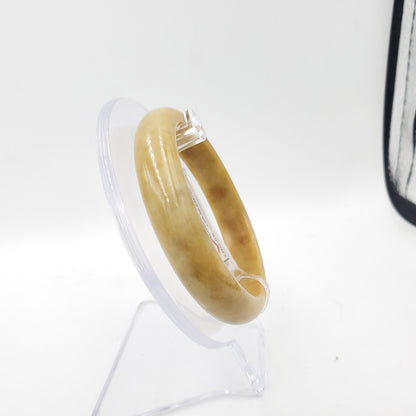 Yingmart 58mm 70BJY58009 Genuine Burmese Jade A Yellow Jaideite Bangle Bracelet, Vintage Jewelry, Accessories