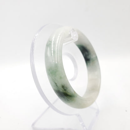 Yingmart 54mm 72BJGB54001 Genuine Burmese Jade A Light Green with Black spot Jaideite Bangle Bracelet, Vintage Jewelry, Accessories