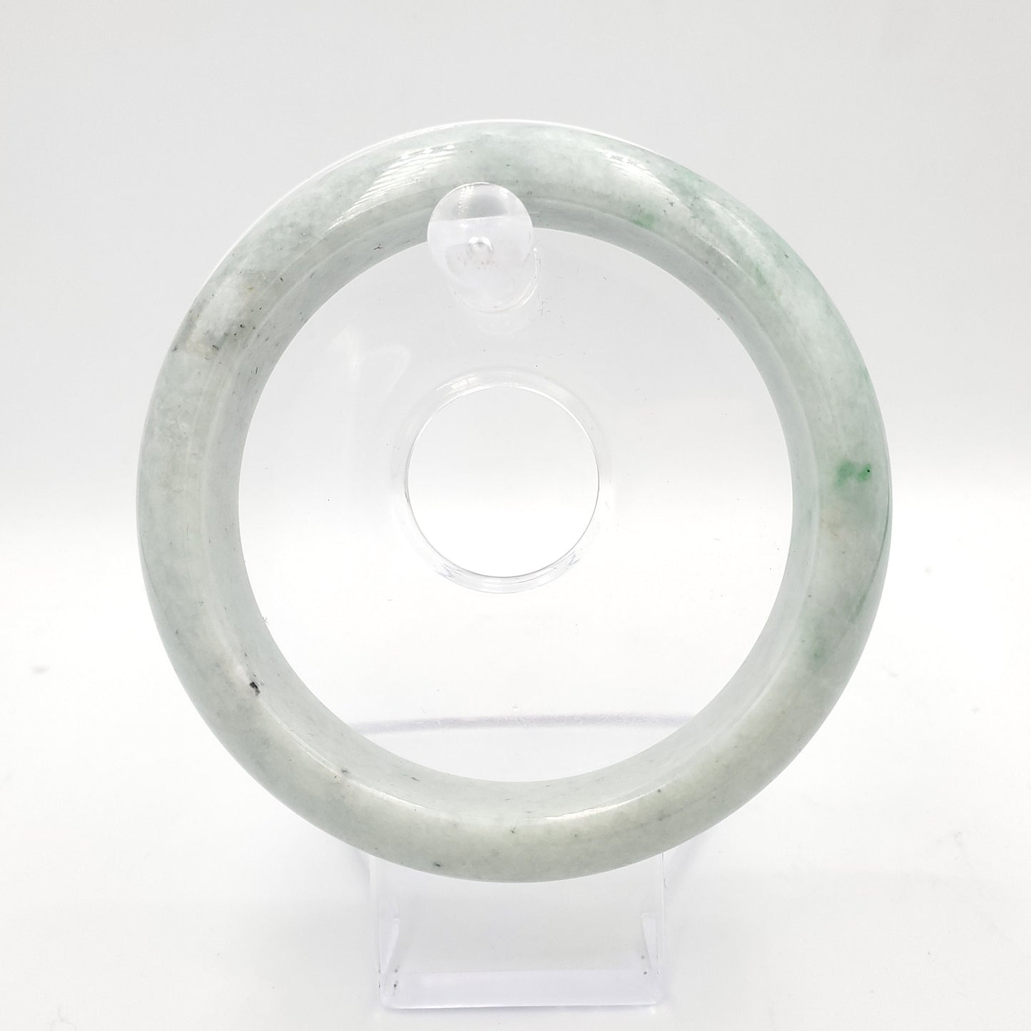 Yingmart 60mm 14BJLG60017 Genuine Burmese Jade A Light Green Jaideite Bangle Bracelet, Vintage Jewelry, Accessories
