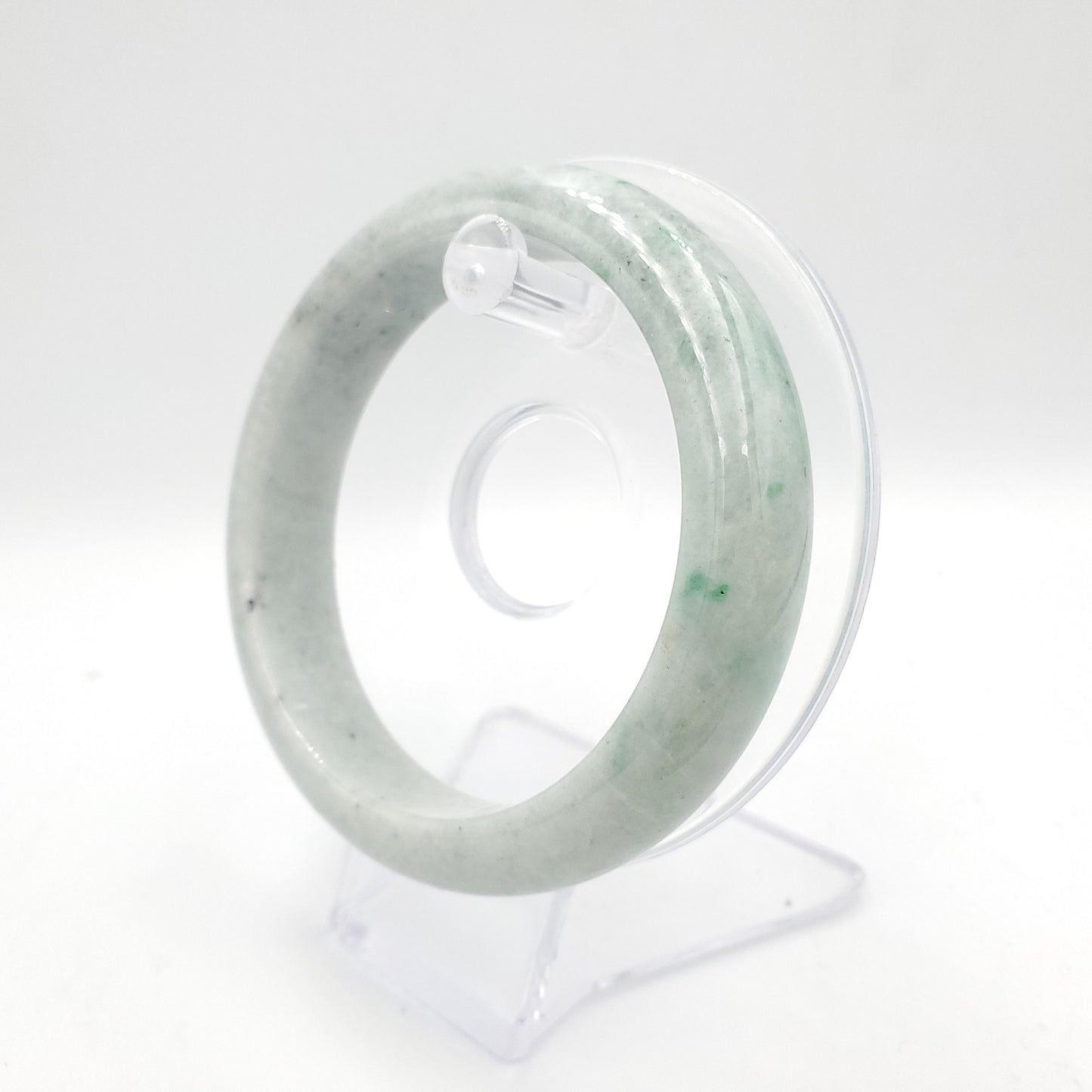 Yingmart 60mm 14BJLG60017 Genuine Burmese Jade A Light Green Jaideite Bangle Bracelet, Vintage Jewelry, Accessories