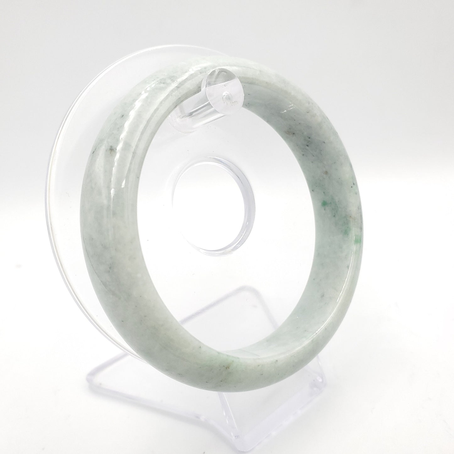 Yingmart 60mm 14BJLG60017 Genuine Burmese Jade A Light Green Jaideite Bangle Bracelet, Vintage Jewelry, Accessories