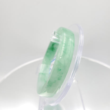 Yingmart 53mm PNJ177750 Certified Natural Flat Light Green Natural Jadeite Jade Bangle Bracelets, Real Gemstone Bracelet, Vintage Jewelry