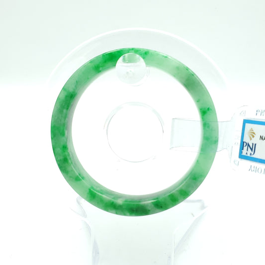 Yingmart 49mm Certified Natural Color Flat Square Green Natural Jadeite Jade Bangle Bracelets, Real Gemstone Bracelet, Vintage Jewelry