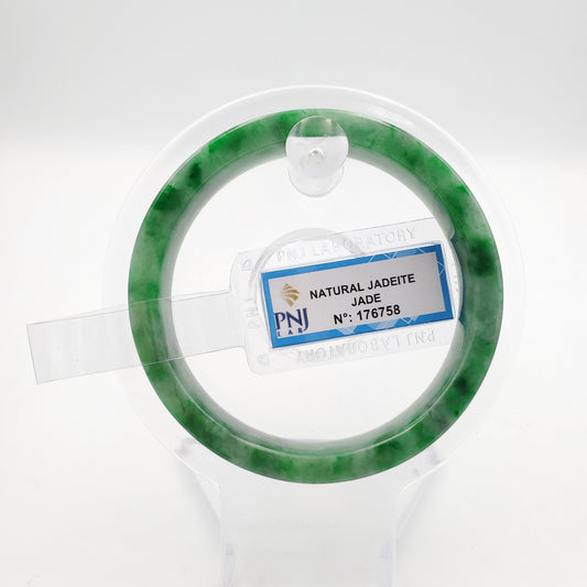 Yingmart 53mm PNJ176758 Certified Natural Color Green Natural Jadeite Jade Bangle Bracelets, Real Gemstone Bracelet, Vintage Jewelry