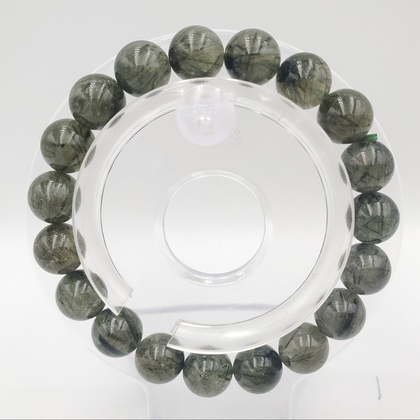 Yingmart 6mm to 13mm Natural Green Rutilated Quartz Chain/Beaded Bracelet, Real Gemstone, Vintage Jewelry, Accessories, Gift for her