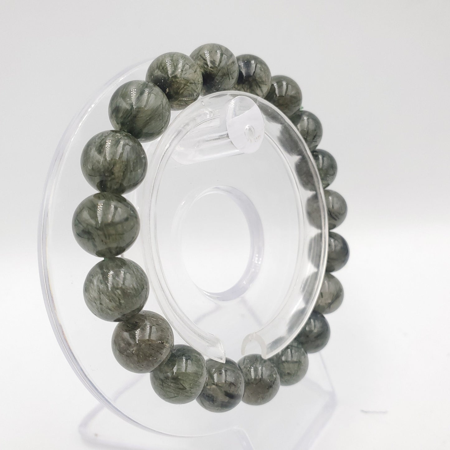 Yingmart 6mm to 13mm Natural Green Rutilated Quartz Chain/Beaded Bracelet, Real Gemstone, Vintage Jewelry, Accessories, Gift for her