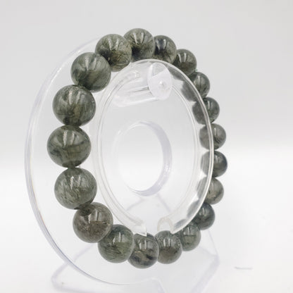 Yingmart 6mm to 13mm Natural Green Rutilated Quartz Chain/Beaded Bracelet, Real Gemstone, Vintage Jewelry, Accessories, Gift for her