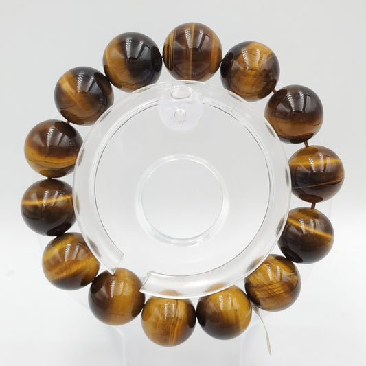 Yingmart 11 mm to 16mmTiger's Brown Yellow Quartz Bracelets, Real Gemstone Bracelet, Crystal Bracelet, Vintage Jewelry Gifts for Women