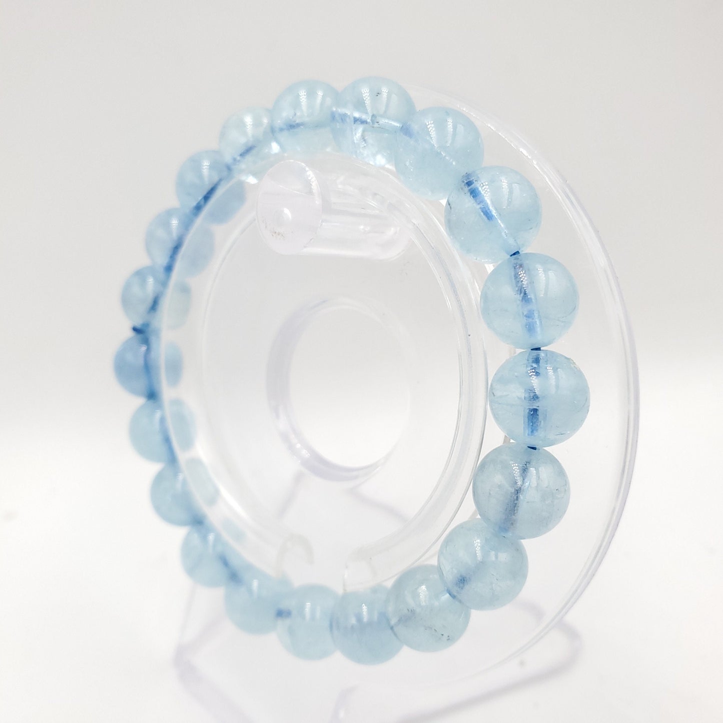 Yingmart 6mm to 13mm Natural Aquamarine Beaded Bracelet,Real Gemstone,Vintage Jewelry, Accessories