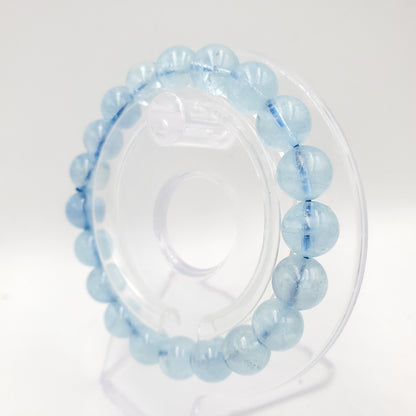 Yingmart 6mm to 13mm Natural Aquamarine Beaded Bracelet,Real Gemstone,Vintage Jewelry, Accessories