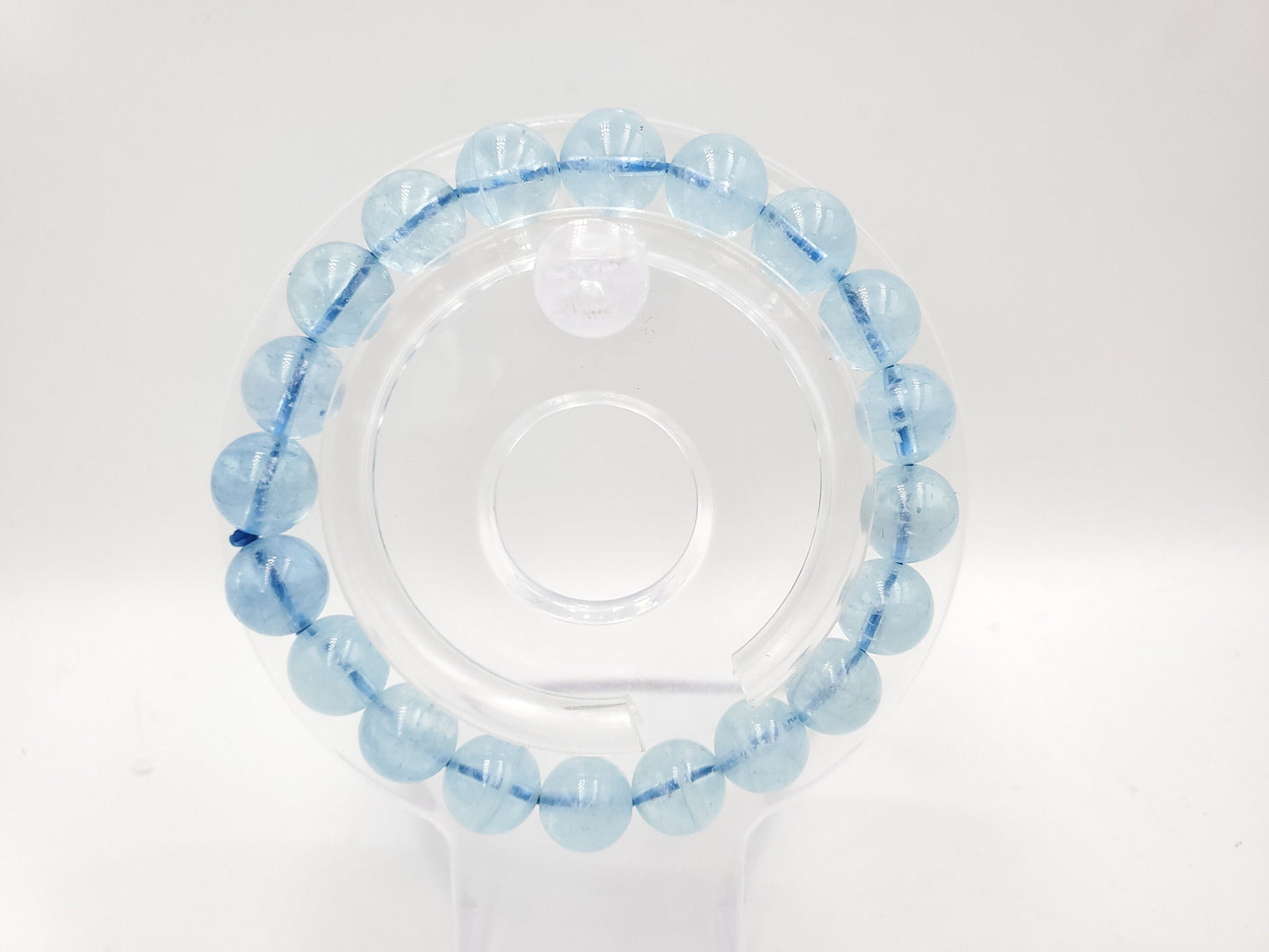 Yingmart 6mm to 13mm Natural Aquamarine Beaded Bracelet,Real Gemstone,Vintage Jewelry, Accessories