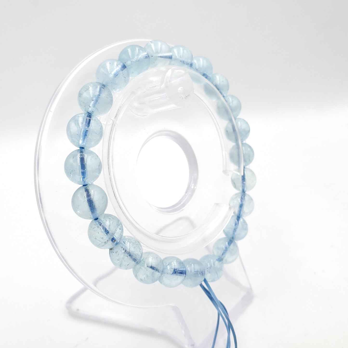 Yingmart 6mm to 13mm Natural Aquamarine Beaded Bracelet,Real Gemstone,Vintage Jewelry, Accessories