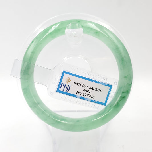 Yingmart 55mm PNJ177746 Certified Natural Color Thick Green Natural Jadeite Jade Bangle Bracelets, Real Gemstone Bracelet, Vintage Jewelry