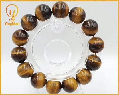 Yingmart 11 mm to 16mmTiger's Brown Yellow Quartz Bracelets, Real Gemstone Bracelet, Crystal Bracelet, Vintage Jewelry Gifts for Women