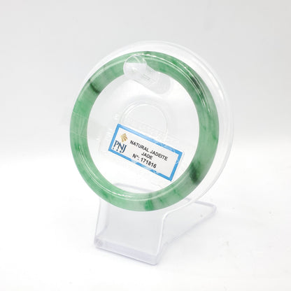 Yingmart 55mm PNJ171816 Certified Genuine Green Natural Jadeite Jade Bangle Bracelet, Real Gemstone, Vintage Jewelry, Accessories