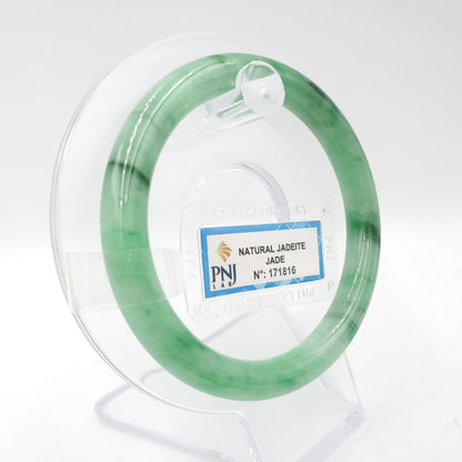 Yingmart 55mm PNJ171816 Certified Genuine Green Natural Jadeite Jade Bangle Bracelet, Real Gemstone, Vintage Jewelry, Accessories