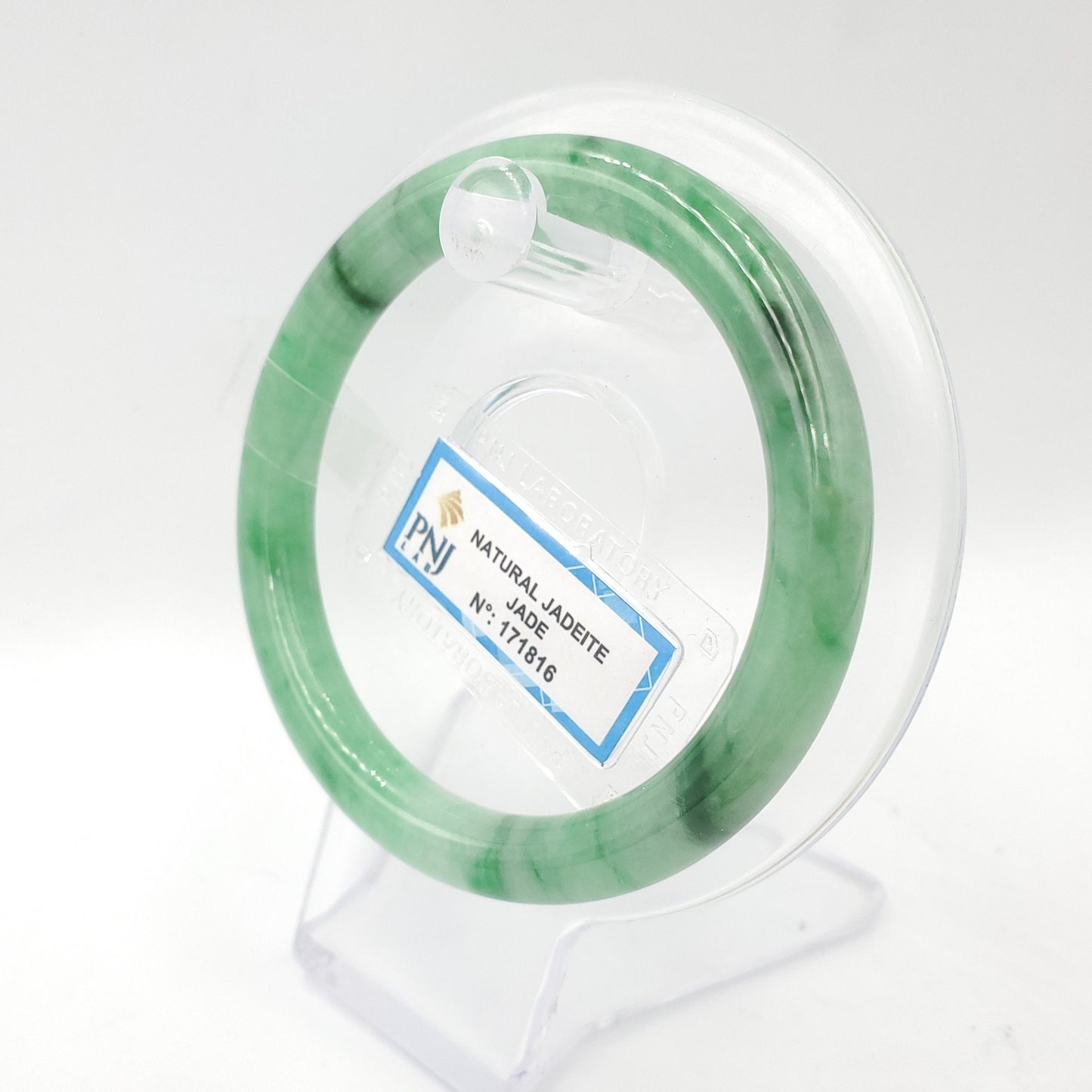 Yingmart 55mm PNJ171816 Certified Genuine Green Natural Jadeite Jade Bangle Bracelet, Real Gemstone, Vintage Jewelry, Accessories