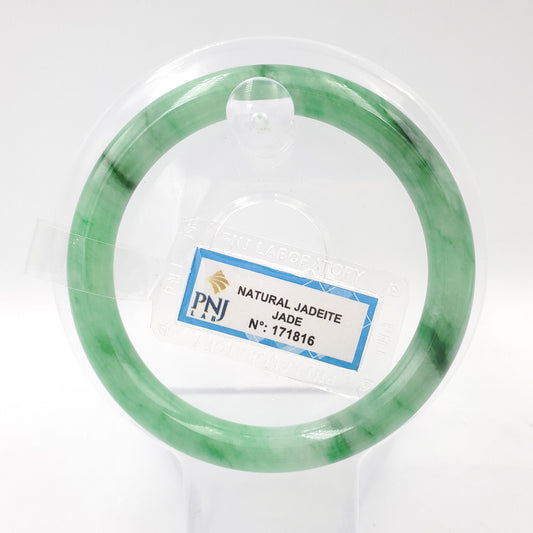 Yingmart 55mm PNJ171816 Certified Genuine Green Natural Jadeite Jade Bangle Bracelet, Real Gemstone, Vintage Jewelry, Accessories