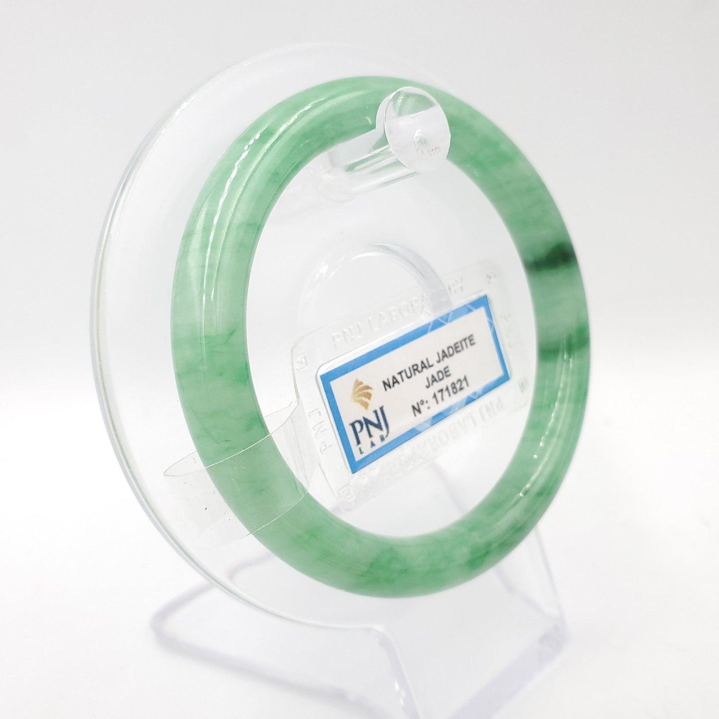 Yingmart 54mm PNJ171821 Certified Genuine Green Natural Jadeite Jade Bangle Bracelet, Real Gemstone, Vintage Jewelry, Accessories