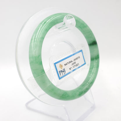 Yingmart 54mm PNJ171821 Certified Genuine Green Natural Jadeite Jade Bangle Bracelet, Real Gemstone, Vintage Jewelry, Accessories