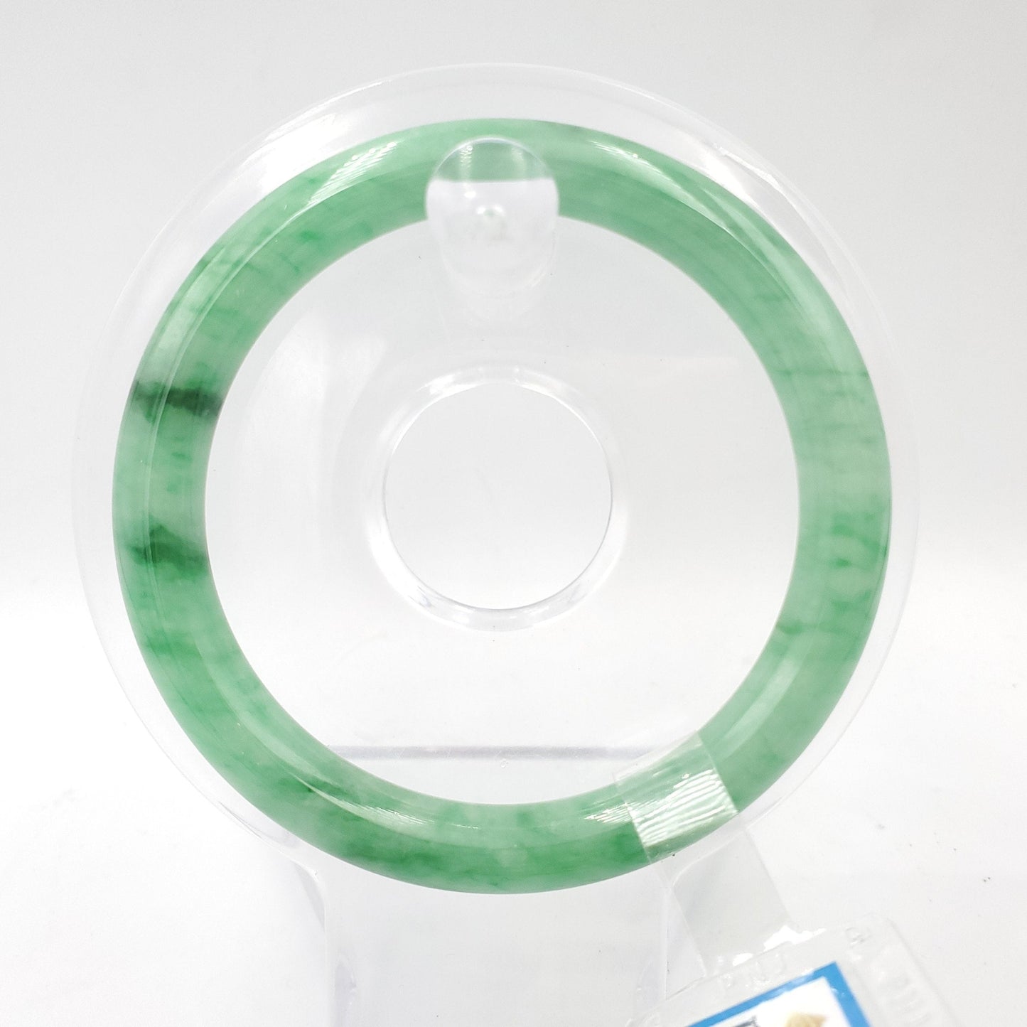 Yingmart 54mm PNJ171821 Certified Genuine Green Natural Jadeite Jade Bangle Bracelet, Real Gemstone, Vintage Jewelry, Accessories