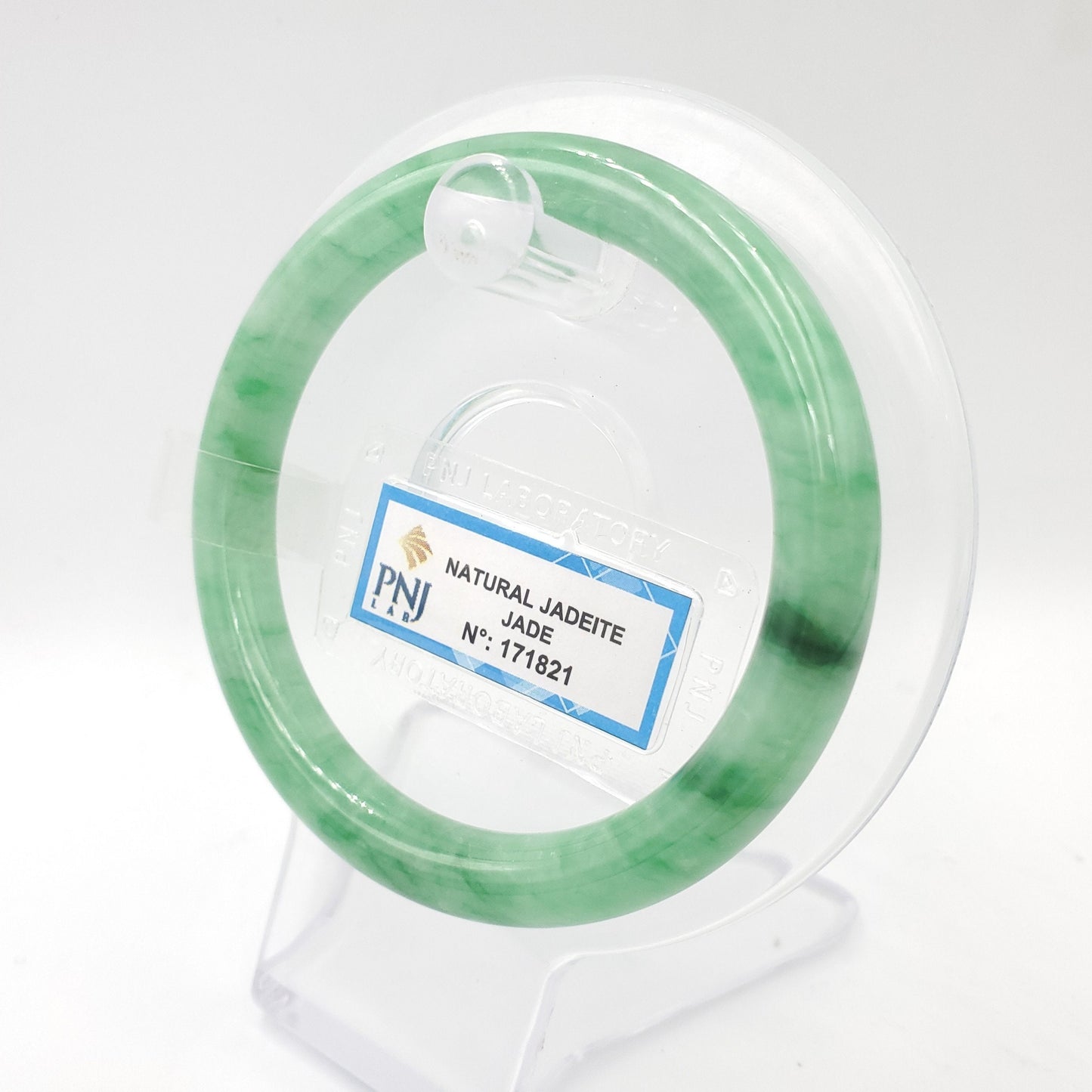 Yingmart 54mm PNJ171821 Certified Genuine Green Natural Jadeite Jade Bangle Bracelet, Real Gemstone, Vintage Jewelry, Accessories