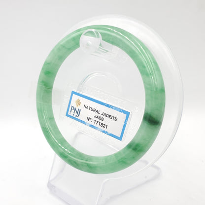 Yingmart 54mm PNJ171821 Certified Genuine Green Natural Jadeite Jade Bangle Bracelet, Real Gemstone, Vintage Jewelry, Accessories