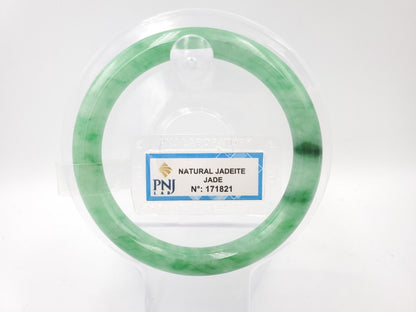 Yingmart 54mm PNJ171821 Certified Genuine Green Natural Jadeite Jade Bangle Bracelet, Real Gemstone, Vintage Jewelry, Accessories