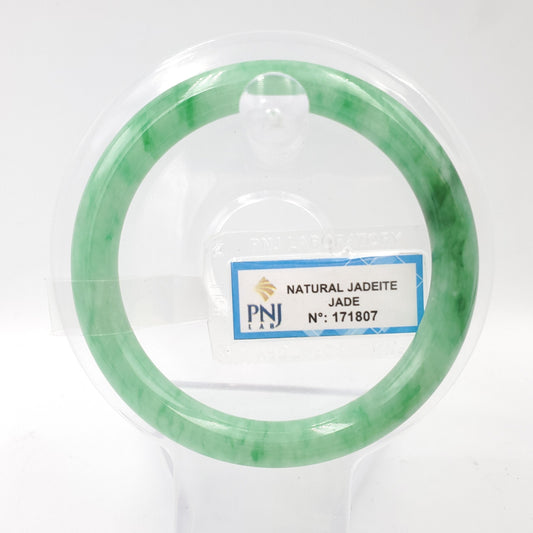 Yingmart 54mm PNJ171807 Certified Genuine Green Natural Jadeite Jade Bangle Bracelet, Real Gemstone, Vintage Jewelry, Accessories
