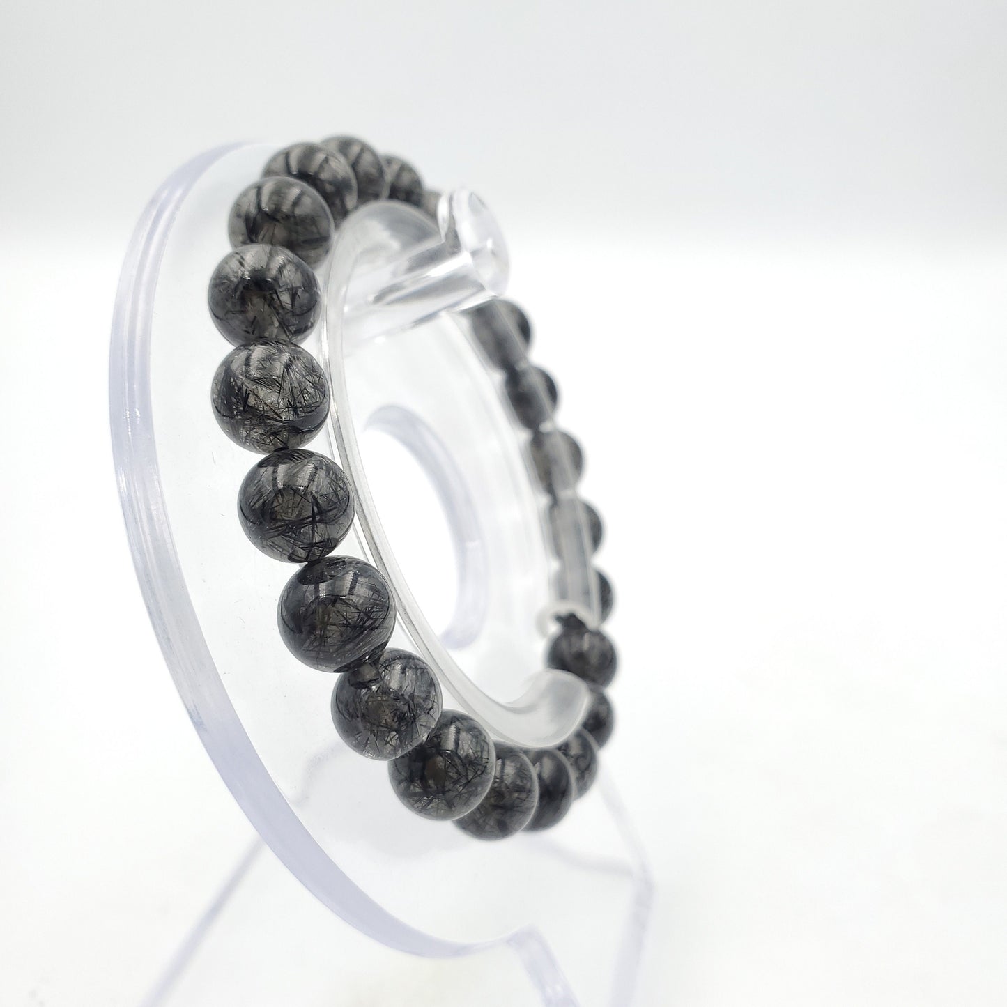 Yingmart Black Rutilated Quartz Chain/Beaded Bracelet, Real Gemstone, Vintage Jewelry, Accessories, Gift for her
