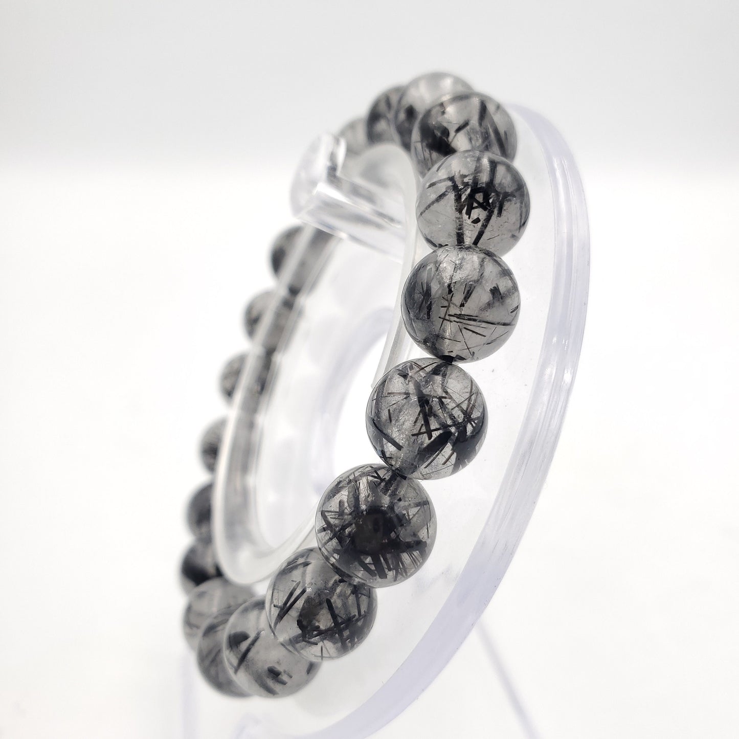 Yingmart Black Rutilated Quartz Chain/Beaded Bracelet, Real Gemstone, Vintage Jewelry, Accessories, Gift for her