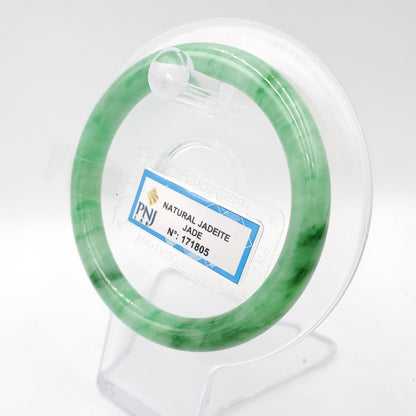 Yingmart 54mm PNJ Certified Genuine Green Natural Jadeite Jade Bangle Bracelet, Real Gemstone, Vintage Jewelry, Accessories