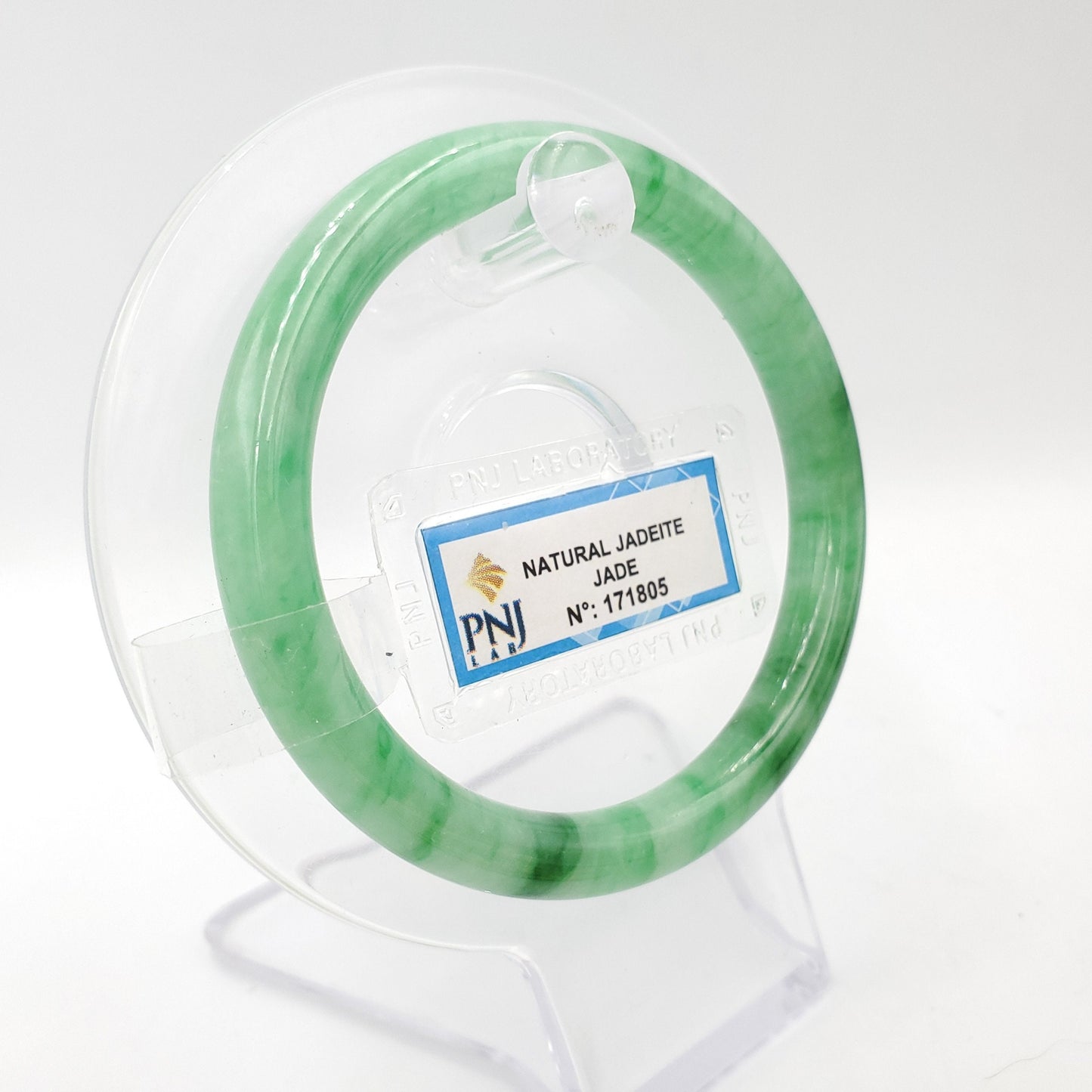 Yingmart 54mm PNJ Certified Genuine Green Natural Jadeite Jade Bangle Bracelet, Real Gemstone, Vintage Jewelry, Accessories