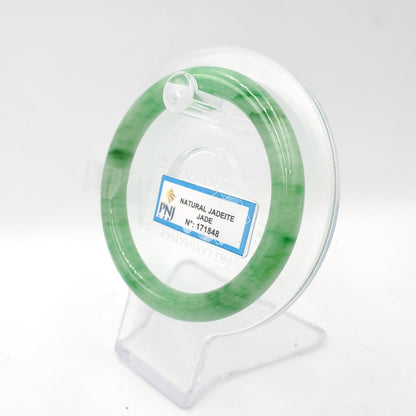 Yingmart 54mm PNJ171848 Certified Genuine Green Natural Jadeite Jade Bangle Bracelet, Real Gemstone, Vintage Jewelry, Accessories