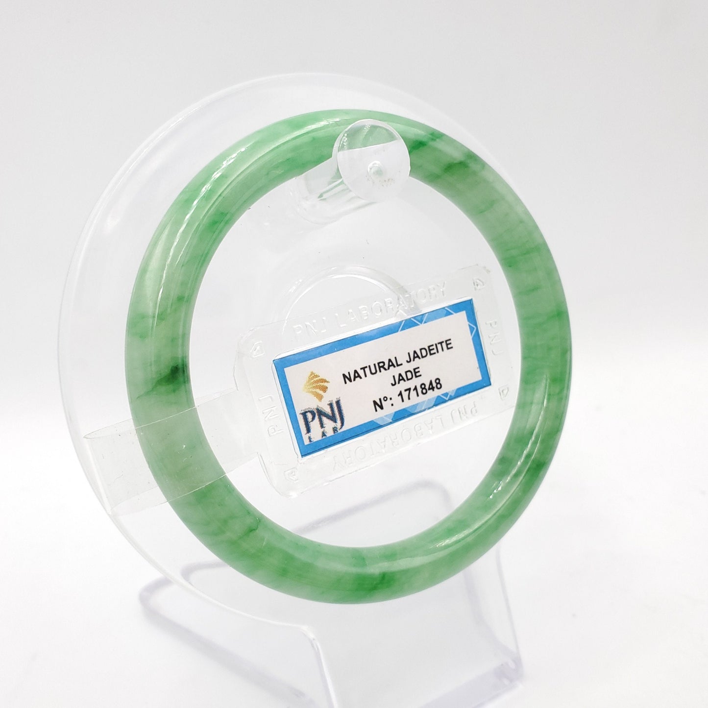 Yingmart 54mm PNJ171848 Certified Genuine Green Natural Jadeite Jade Bangle Bracelet, Real Gemstone, Vintage Jewelry, Accessories