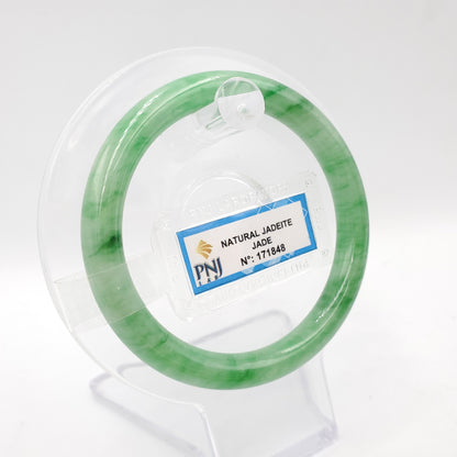 Yingmart 54mm PNJ171848 Certified Genuine Green Natural Jadeite Jade Bangle Bracelet, Real Gemstone, Vintage Jewelry, Accessories