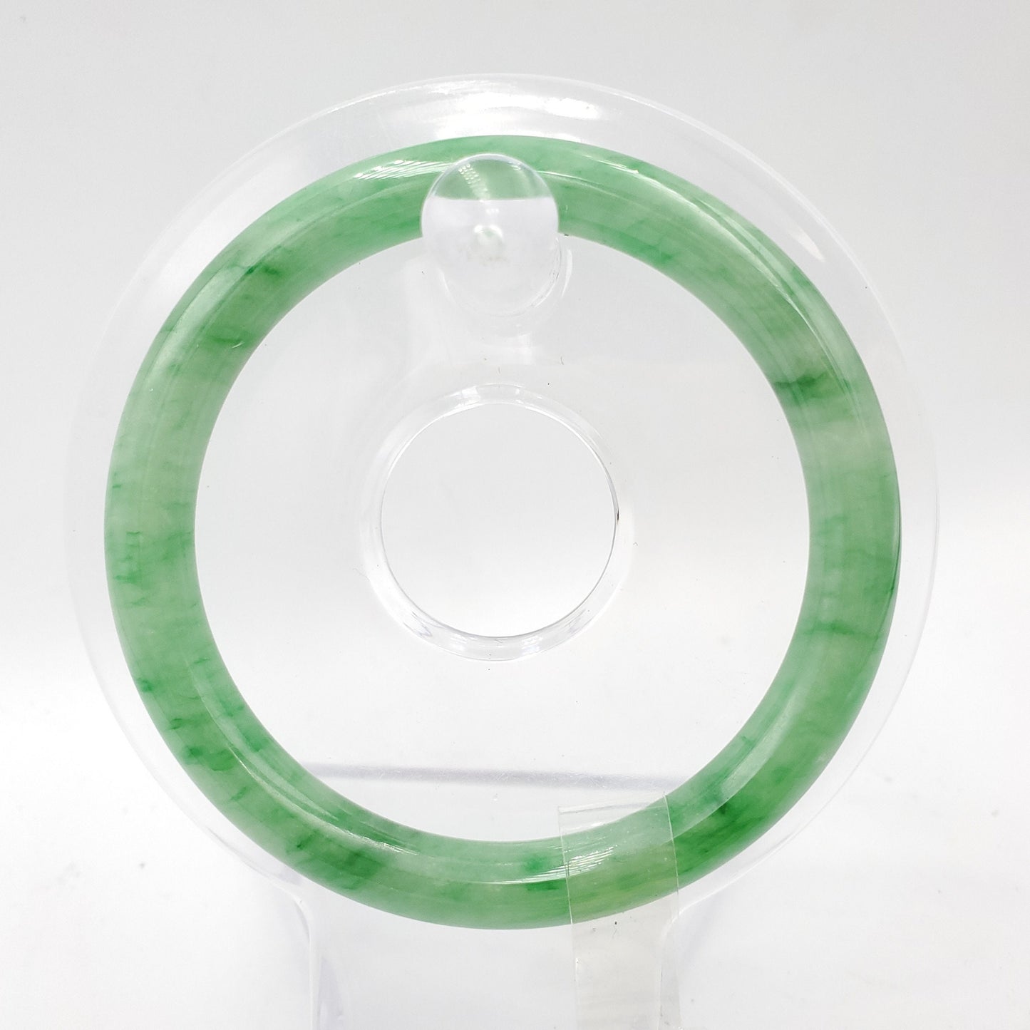 Yingmart 54mm PNJ171848 Certified Genuine Green Natural Jadeite Jade Bangle Bracelet, Real Gemstone, Vintage Jewelry, Accessories