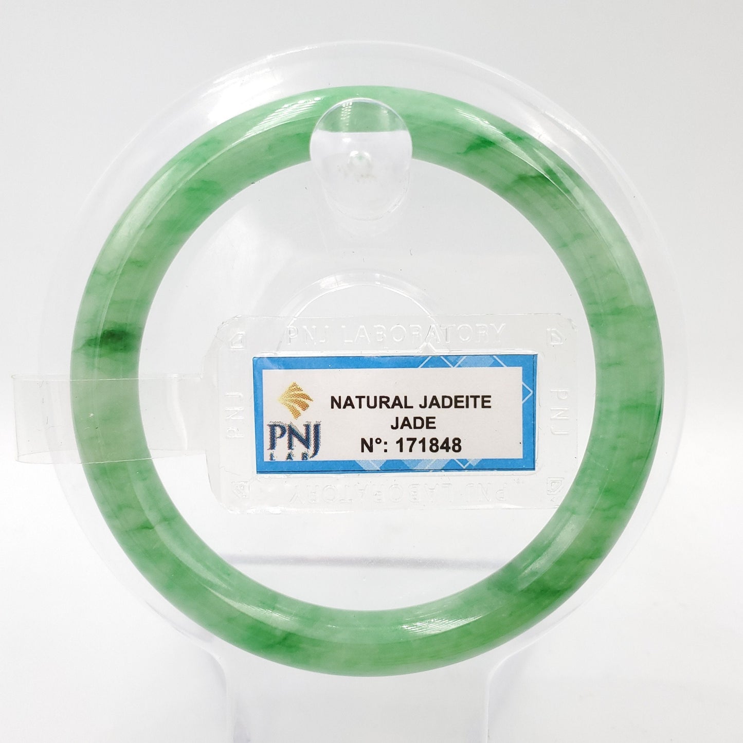 Yingmart 54mm PNJ171848 Certified Genuine Green Natural Jadeite Jade Bangle Bracelet, Real Gemstone, Vintage Jewelry, Accessories