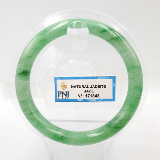 Yingmart 54mm PNJ171848 Certified Genuine Green Natural Jadeite Jade Bangle Bracelet, Real Gemstone, Vintage Jewelry, Accessories